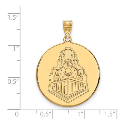 Purdue University Gold-Plated Sterling Silver Boilermakers Extra Large Disc Pendant – view 2