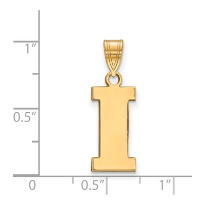 University of Iowa Gold-Plated Sterling Silver Medium Letter I Pendant – view 2