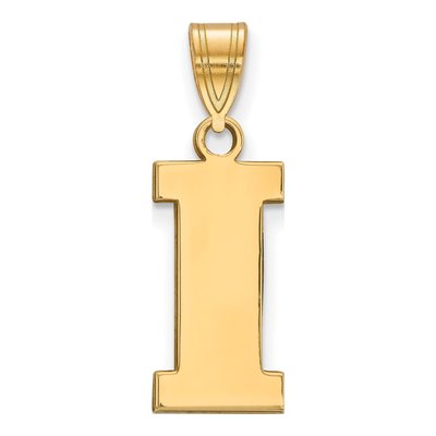 University of Iowa Gold-Plated Sterling Silver Medium Letter I Pendant