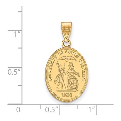 University of South Carolina Gold-Plated Sterling Silver Large Crest Pendant – view 2