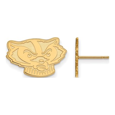 University of Wisconsin Gold-Plated Sterling Silver Badger Stud Earrings