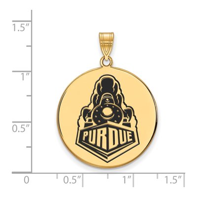 Purdue University Gold-Plated Sterling Silver Boilermakers Extra Large Enameled Pendant – view 2