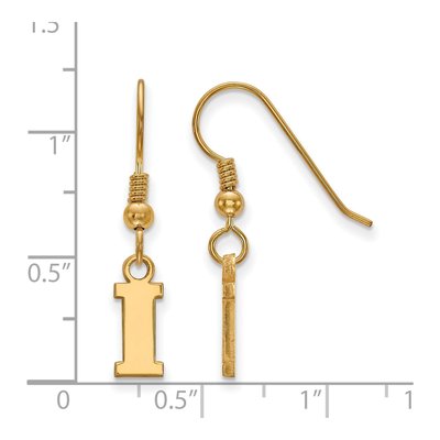 University of Iowa Gold-Plated Sterling Silver Letter I Earrings – view 2
