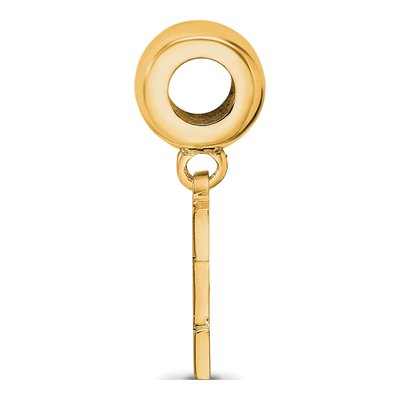 University of Nebraska Gold-Plated Sterling Silver Small Letter N Dangle Bead – view 2