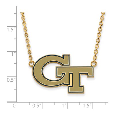 Georgia Tech Gold-Plated Enamel Pendant Necklace – view 2