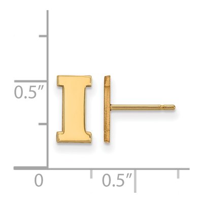 University of Iowa Gold-Plated Sterling Silver Of Letter I Stud Earrings – view 2