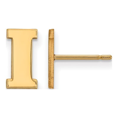 University of Iowa Gold-Plated Sterling Silver Of Letter I Stud Earrings