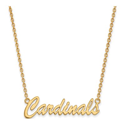 University of Louisville Gold-Plated Sterling Silver Medium Cardinals Script Necklace