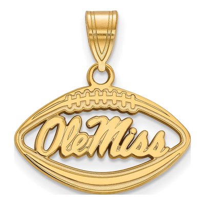 University of Mississippi Gold-Plated Sterling Silver Medium Ole Miss Football Pendant