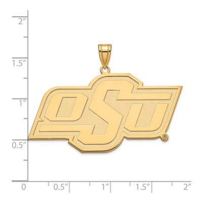 Oklahoma State University Gold-Plated Sterling Silver O-S-U Extra Large Pendant – view 3