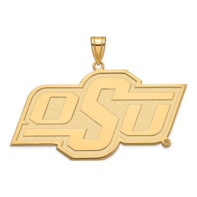 Oklahoma State University Gold-Plated Sterling Silver O-S-U Extra Large Pendant