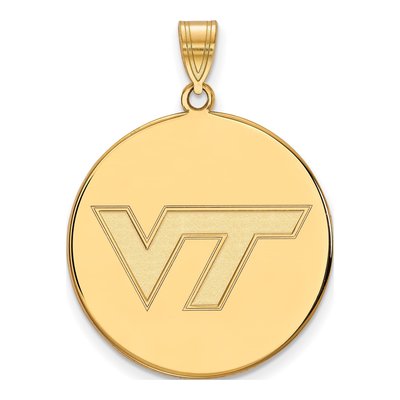 Virginia Tech Gold-Plated Sterling Silver Extra Large Disc Pendant