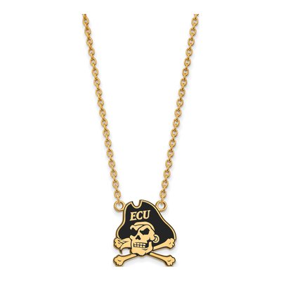 East Carolina University Gold-Plated Sterling Silver Large ECU Pirates Necklace