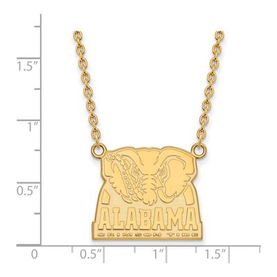 University of Alabama Gold-Plated Sterling Silver Large Elephant Necklace – view 2