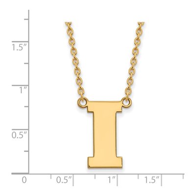 University of Iowa Gold-Plated Sterling Silver Large Letter I Pendant Necklace – view 2