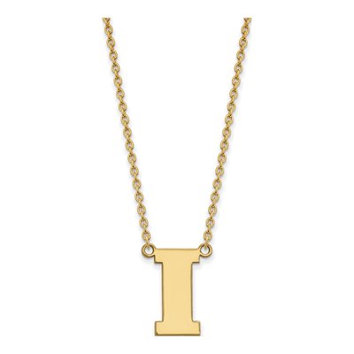 University of Iowa Gold-Plated Sterling Silver Large Letter I Pendant Necklace