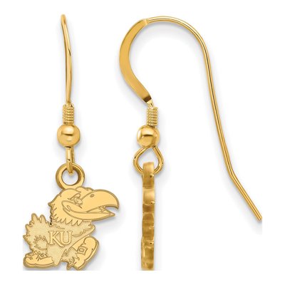 University of Kansas Gold-Plated Sterling Silver Jayhawk Extra Small Earrings