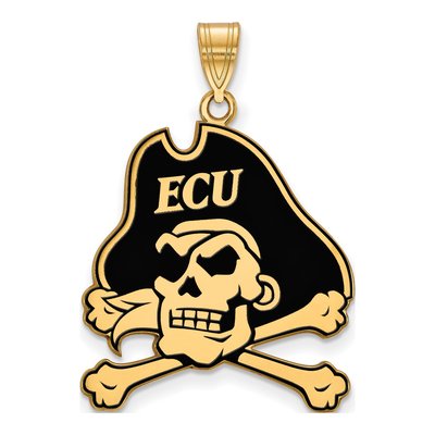 East Carolina University Gold-Plated Sterling Silver Extra Large Pirates Enamel Pendant