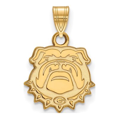 University of Georgia Gold-Plated Sterling Silver UGA Bulldog Small Pendant