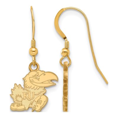 University of Kansas Gold-Plated Sterling Silver Jayhawk Earrings
