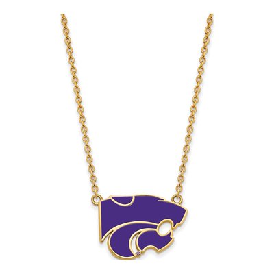 Kansas State University Gold-Plated Sterling Silver Large Wildcat Pendant Necklace – view 2