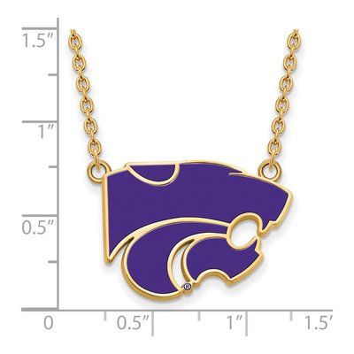 Kansas State University Gold-Plated Sterling Silver Large Wildcat Pendant Necklace – view 3