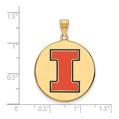 University of Illinois Gold-Plated Sterling Silver Extra Large Letter I Pendant – view 2