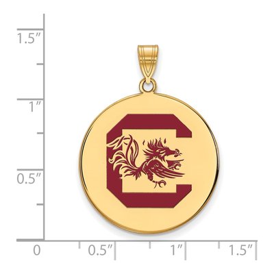 University of South Carolina Gold-Plated Sterling Silver Extra Large Enamel Disc Pendant – view 2