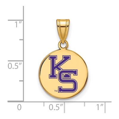 Kansas State University Gold-Plated Sterling Silver Medium Wildcats Enameled Disc Pendant – view 2