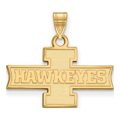 University of Iowa Gold-Plated Sterling Silver Hawkeyes Small Pendant