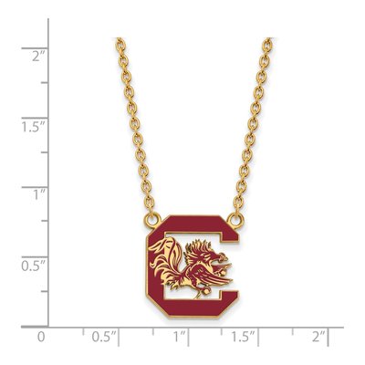 University of South Carolina Gold-Plated Sterling Silver Large Enamel Pendant Necklace – view 2