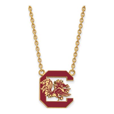 University of South Carolina Gold-Plated Sterling Silver Large Enamel Pendant Necklace