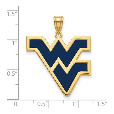 West Virginia University Gold-Plated Sterling Silver W-V Extra Large Pendant – view 2
