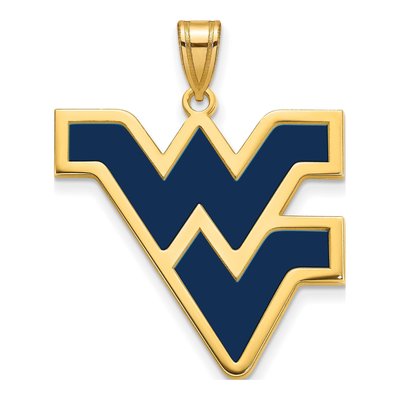 West Virginia University Gold-Plated Sterling Silver W-V Extra Large Pendant