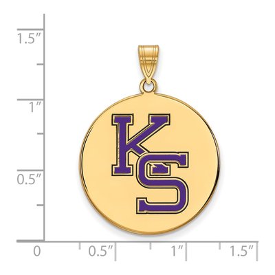 Kansas State University Gold-Plated Sterling Silver Extra Large Enamel Disc Pendant – view 2