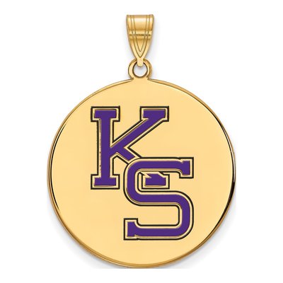 Kansas State University Gold-Plated Sterling Silver Extra Large Enamel Disc Pendant