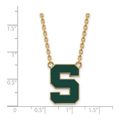 Michigan State Enamel "S" Pendant Necklace, 18 in – view 2