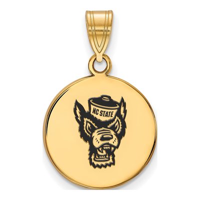 NC State Wolf Enameled Disc Pendant