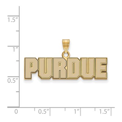 Purdue University Gold-Plated Sterling Silver Small Enameled Pendant – view 2
