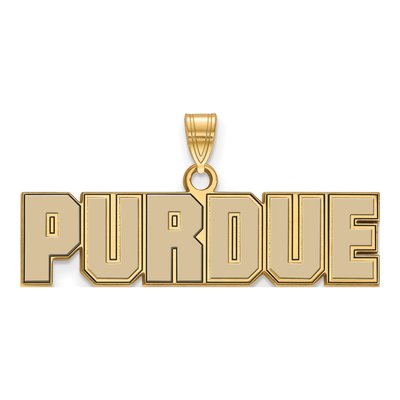Purdue University Gold-Plated Sterling Silver Small Enameled Pendant