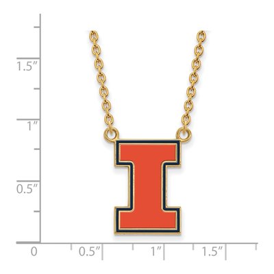 University of Illinois Gold-Plated Sterling Silver Large Letter I Pendant Necklace – view 2