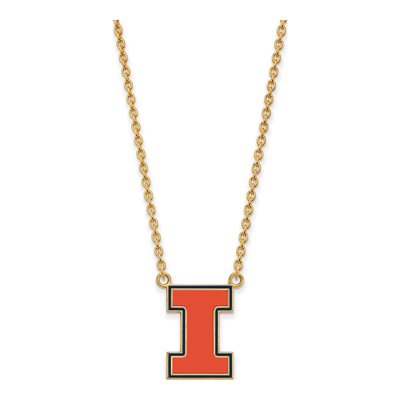 University of Illinois Gold-Plated Sterling Silver Large Letter I Pendant Necklace