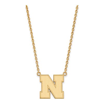 University of Nebraska Gold-Plated Sterling Silver Large Letter N Necklace