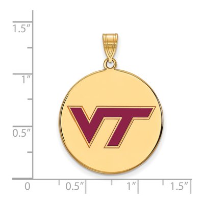 Virginia Tech Gold-Plated Sterling Silver Extra Large Enamel Disc Pendant – view 2