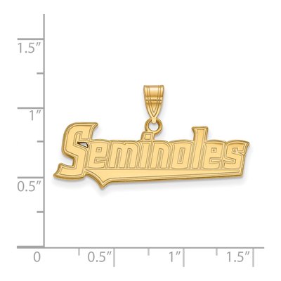 Florida State University Gold-Plated Sterling Silver Large FSU Seminoles Script Pendant – view 2
