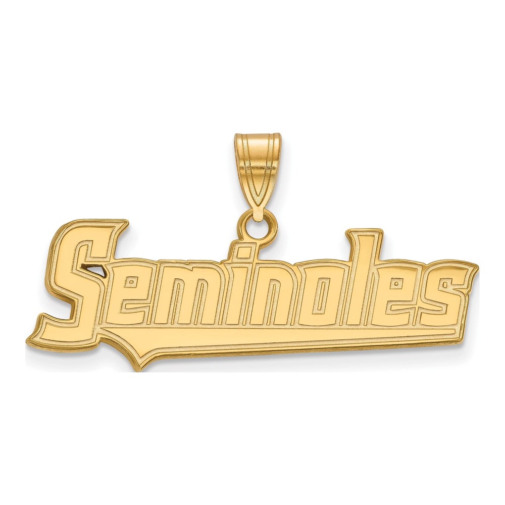 Sterling Silver Gold-Plated Logoart Florida State University Seminoles Script Large Pendant
