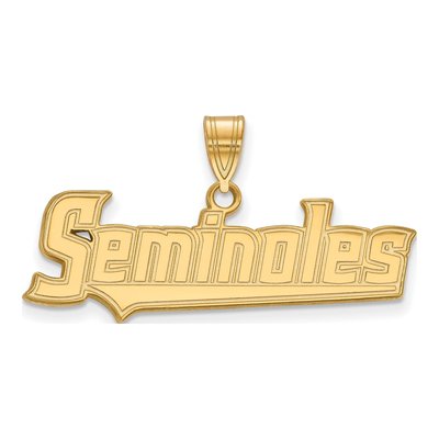 Florida State University Gold-Plated Sterling Silver Large FSU Seminoles Script Pendant