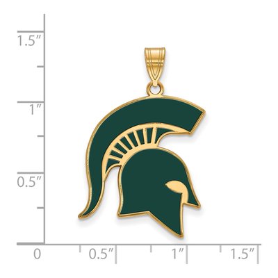 Michigan State University Gold-Plated Sterling Silver Extra Large Spartan Pendant – view 2