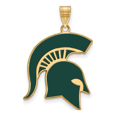 Michigan State University Gold-Plated Sterling Silver Extra Large Spartan Pendant