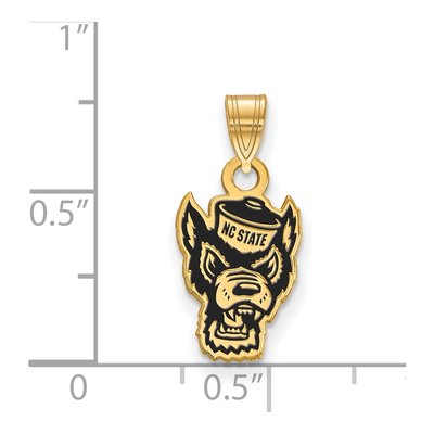 North Carolina State University Gold-Plated Sterling Silver Small NC Wolf Pendant – view 2